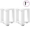 vidaXL Salontafelpoten 2 st T-vormig 30x25x(30-31) cm staal wit