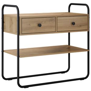 vidaXL Consoletafel Artisanaal eiken 80 x 40 x 75 cm Bewerkt hout