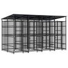 vidaXL Hondenkennel met dak 7,37 m&sup2; staal