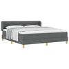 vidaXL Boxspringbed met matras Donkergrijs 180 x 200 cm Stof