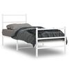 vidaXL Bedframe met hoofd- en voeteneinde metaal wit 75x190 cm