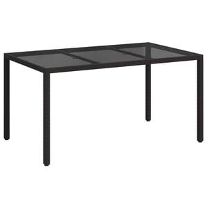 vidaXL Tuinstafel Zwart 150 x 90 x 75 cm poly rattan