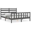vidaXL Bedframe met hoofdbord massief hout grijs