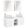 vidaXL Badkamermeubelset 5 st Wit Bewerkt hout en glas
