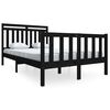 vidaXL Bedframe massief hout zwart 120x200 cm