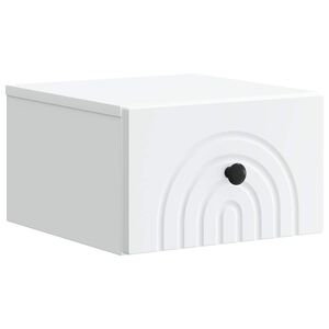 vidaXL Wandbeugel Bedkast met lade Wit 33 x 34,5 x 20 cm Bewerkt hout