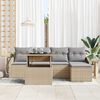 vidaXL Tuin Sofa Set met kussen 6 pcs Beige en Licht Grijs poly rattan