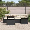 vidaXL Tuin Sofa Set met opslag 6 pcs Zwart Poly riet