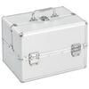 vidaXL Make-up koffer 22x30x21 cm aluminium zilverkleurig