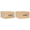vidaXL Nachtkastjes 2 st wandgemonteerd 35x35x20 cm sonoma eikenkleur