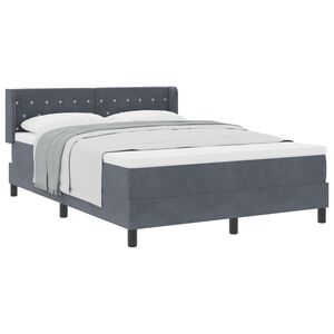 vidaXL Boxspringbed met hoofdeinde Donkergrijs 190 x 140 cm Fluweel