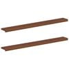 vidaXL Raamkozijnen 2 st Donkerbruin 140 x 20 x 2 cm Massief Eikenhout