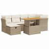 vidaXL 7-delige Loungeset met kussens poly rattan acacia beige