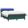 vidaXL Boxspring met matras en LED fluweel donkergroen 140x210 cm