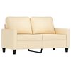 vidaXL 2-delige Loungeset met kussens stof cr&egrave;mekleurig