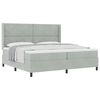 vidaXL Boxspringbed met matras Lichtgrijs 200 x 200 cm Fluweel