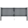 vidaXL Dubbele poort met deur staal 300x100 cm antraciet