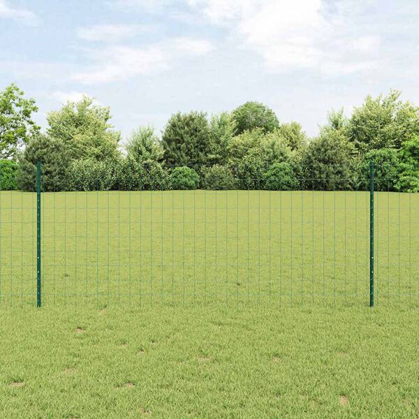 vidaXL Hek met Paal Groen 1 x 10 m Staal en PVC
