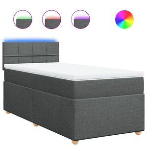 vidaXL Boxspring met matras stof donkergrijs 80x200 cm