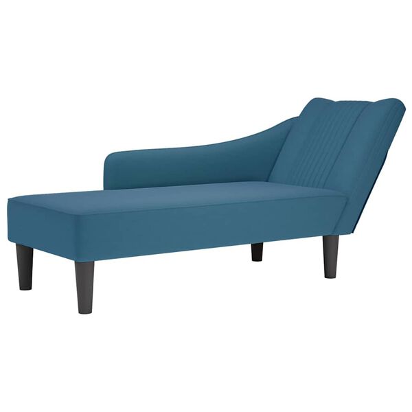 vidaXL Chaise longue met rechterarmleuning fluweel blauw
