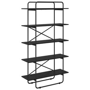 vidaXL Boekenrek 5-laags 100 x 35 x 175,5 cm Bewerkt hout Zwart eiken