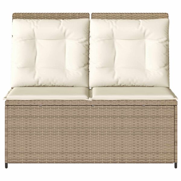 vidaXL Tuinbank Beige poly rattan