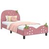 vidaXL Bedframe voor kinderen met hoofdbord Roze 90 x 200 cm Fluweel