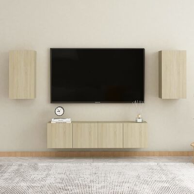 vidaXL Tv-meubels 2 st 30,5x30x60 cm bewerkt hout sonoma eikenkleurig