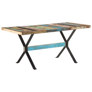 vidaXL Eettafel 160x80x76 cm massief gerecycled hout