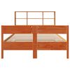 vidaXL Bed met boekenkast zonder matras grenenhout wasbruin 140x190 cm