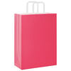 vidaXL Papieren zakken 50 st met hengsels 26x12x35 cm roze