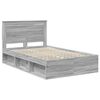 vidaXL Bedframe met lade Grijs Sonoma 135 x 190 cm Massief grenenhout