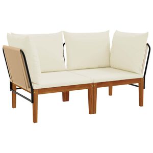 vidaXL 2 st Massief acaciahout & touw Naturel