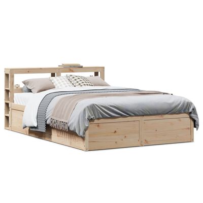 vidaXL Bedframe met hoofdbord massief grenenhout 150x200 cm