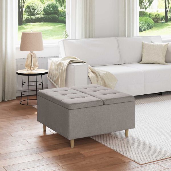 vidaXL Knopkruk met kussen Taupe 80 x 80 x 45 cm Stof