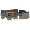 vidaXL Tuin Sofa Set met kussen met opslag met kussen 14 pcs Grijs