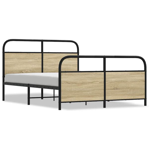 vidaXL Bedframe zonder matras bewerkt hout sonoma eikenkleur 120x190cm
