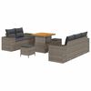 vidaXL Tuin Sofa Set met kussen met opslag 8 pcs Grijs Poly Rattan