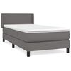 vidaXL Boxspring met matras kunstleer grijs 80x200 cm