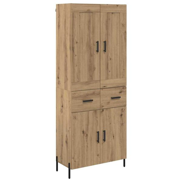 vidaXL Hoge kast met lade 2 pcs Artisan Eiken Bewerkt hout