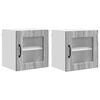 vidaXL Wandglas cabinet PORTO 2 st Grijs Sonoma Bewerkt hout