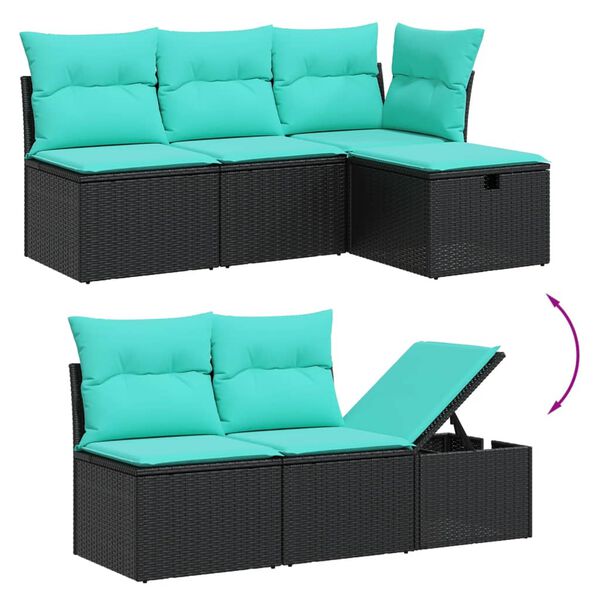 vidaXL 11-delige Loungeset met kussens poly rattan grijs