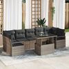 vidaXL Tuin Sofa Set met kussen 8 pcs Grijs poly rattan