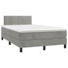 vidaXL Boxspring met matras fluweel lichtgrijs 120x190 cm