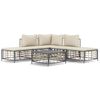 vidaXL 6-delige Loungeset met kussens poly rattan antracietkleurig