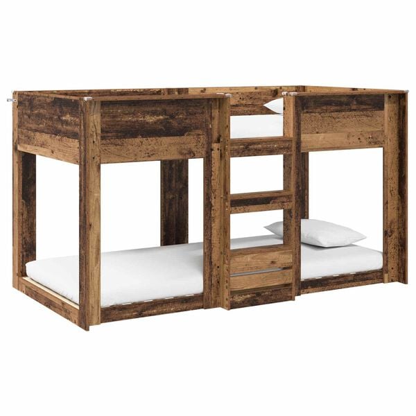 vidaXL Bunk Bed voor Kinderen Oudhout 90 x 190 cm Bewerkt hout