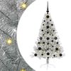 vidaXL Kunstmatig Voorverlicht Kerstboom met 150 LED Zilver 120 cm PET