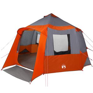 vidaXL Cabin Tent 12-Person 10-persoons Grijs en Oranje