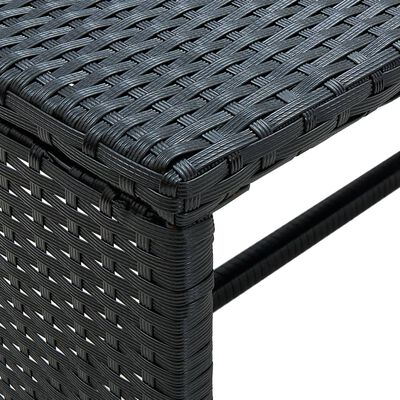 vidaXL 4-delige Loungeset met kussens poly rattan zwart