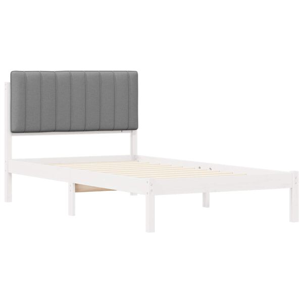 vidaXL Bedframe met Gevoerd Hoofdgedeelte Lichtgrijs 100 x 200 cm
